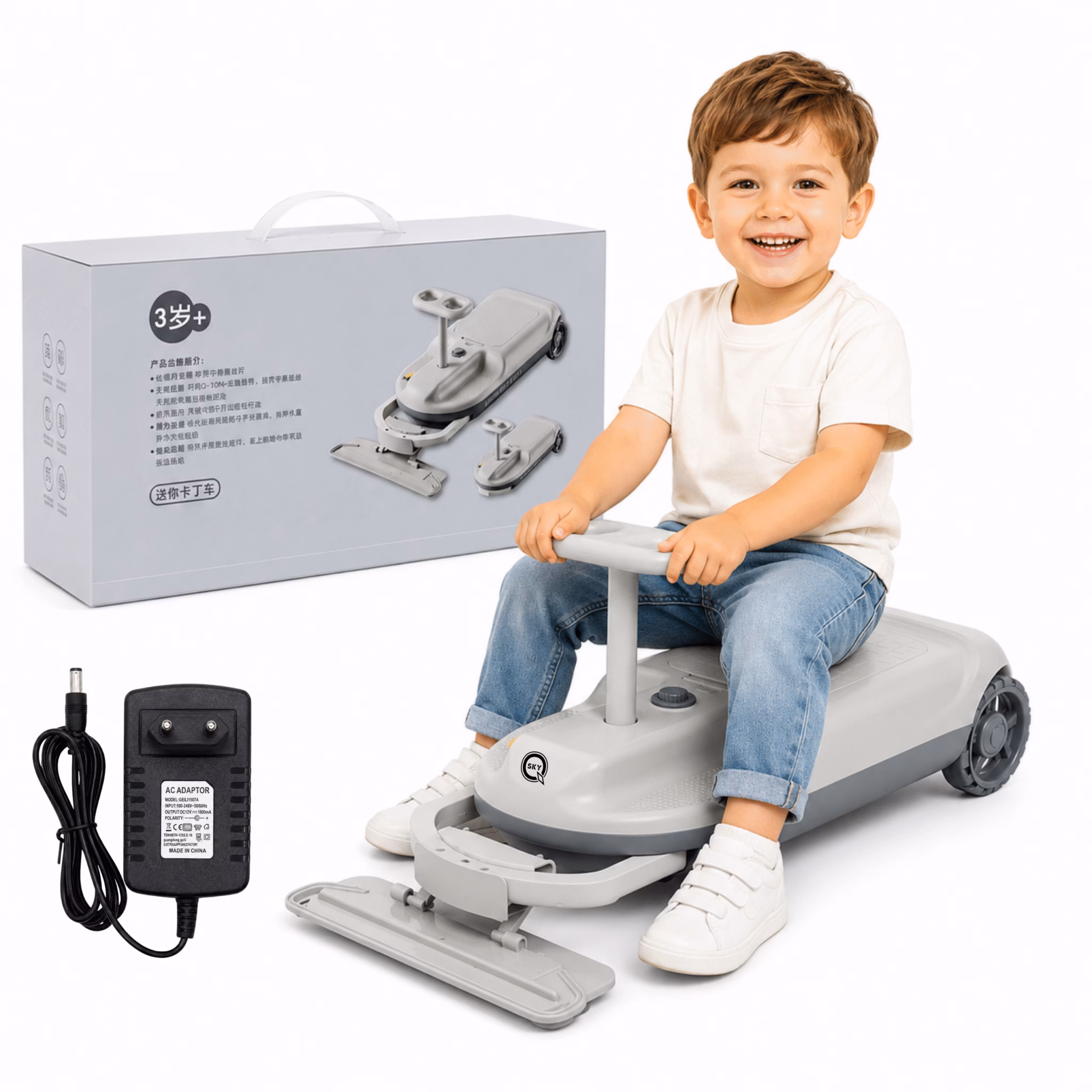 KIDS CLEAN CAR SAMOCHODZIK CZYSZCZĄCY GOKART FUNKCJA MYCIA PODŁOGI 2-8 LAT - obrazek 2
