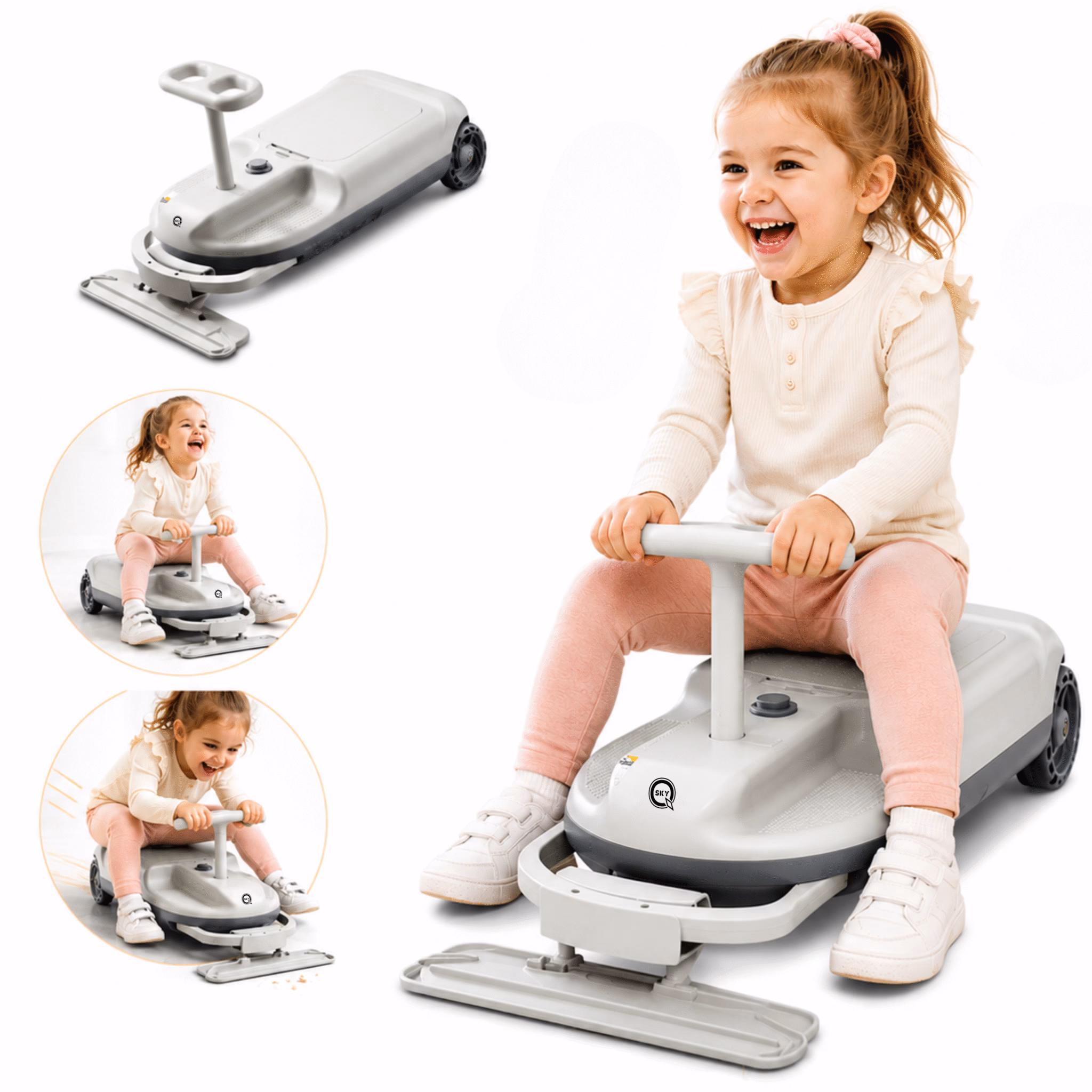 KIDS CLEAN CAR SAMOCHODZIK CZYSZCZĄCY GOKART FUNKCJA MYCIA PODŁOGI 2-8 LAT - obrazek 7