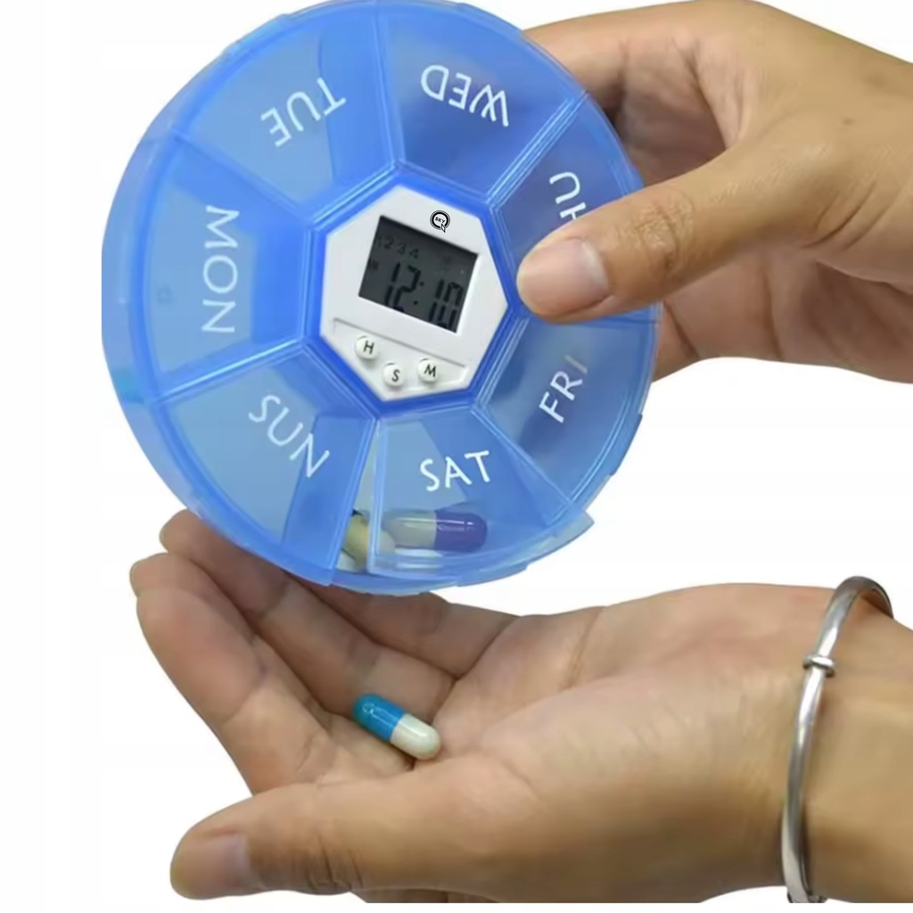 POJEMNIK PUDEŁKO PRZYPOMINAJĄCY ORGANIZER NA LEKI 7 DNI PRZEGRÓDEK