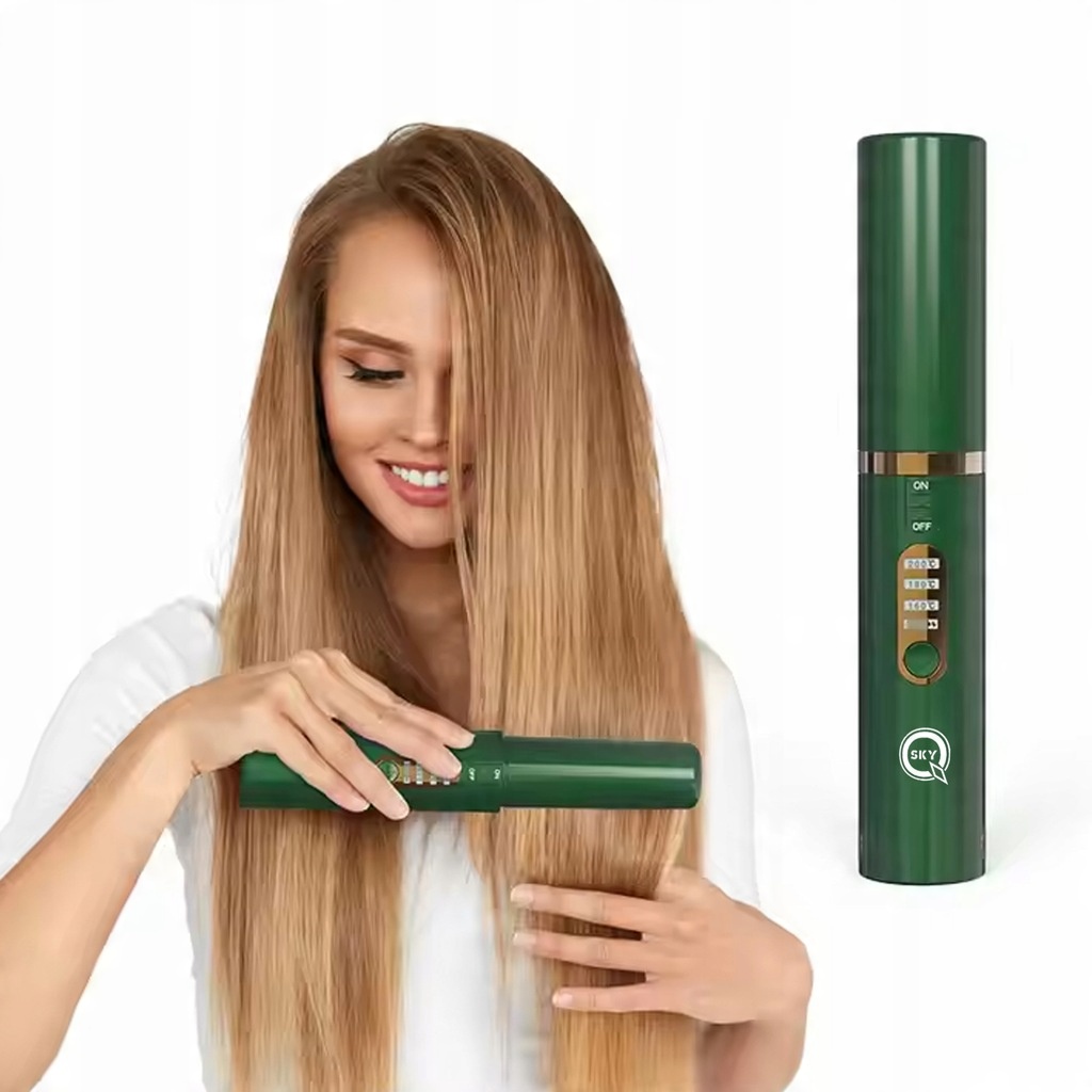 PROSTOWNICA BEZPRZEWODOWA Z JONIZACJĄ DO WŁOSÓW 200°C GRZEBIEŃ 2600MAH