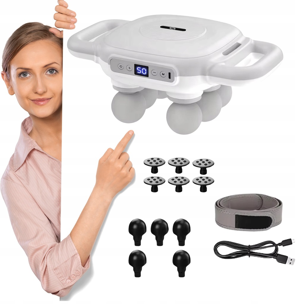 MASAŻER WIBRACYJNY DO CIAŁA AŻ 6 GŁOWIC WYSZCZUPLAJĄCY CELLULIT INTENSYWNY