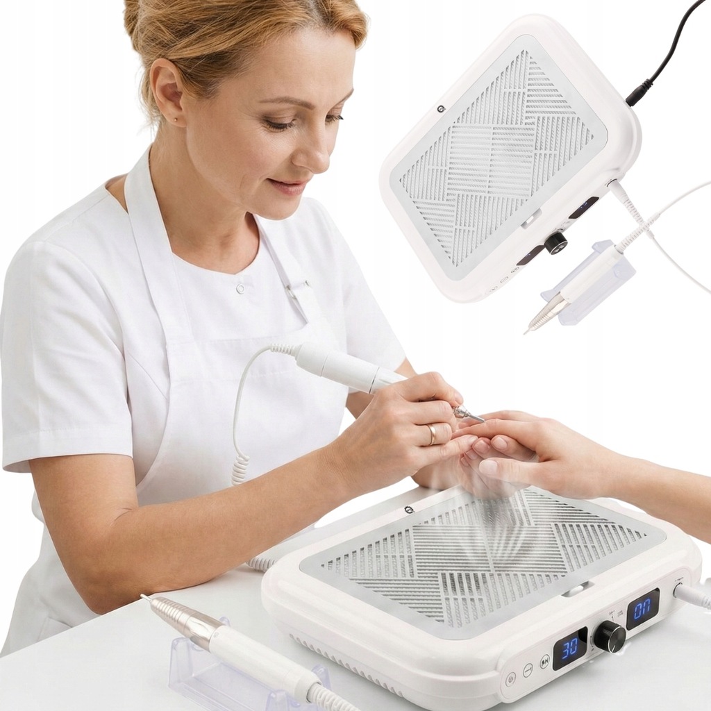 PROFESJONALNA FREZARKA DO PAZNOKCI Z POCHŁANIACZEM PYŁU BEZSZCZOTKOWY