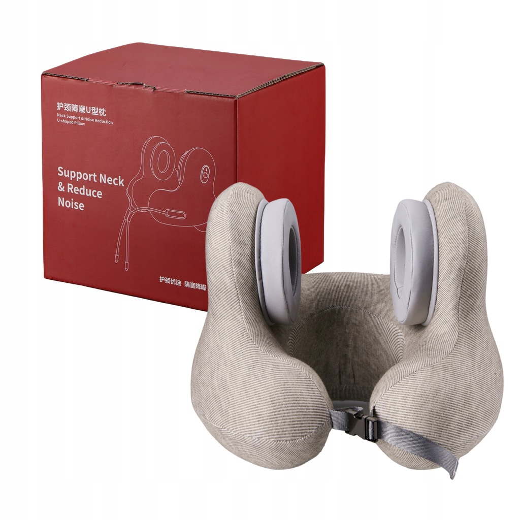 PODUSZKA PODRÓŻNA ROGAL NA SZYJĘ DO SAMOLOTU AKTYWNA REDUKCJA SZUMU MUZYKA