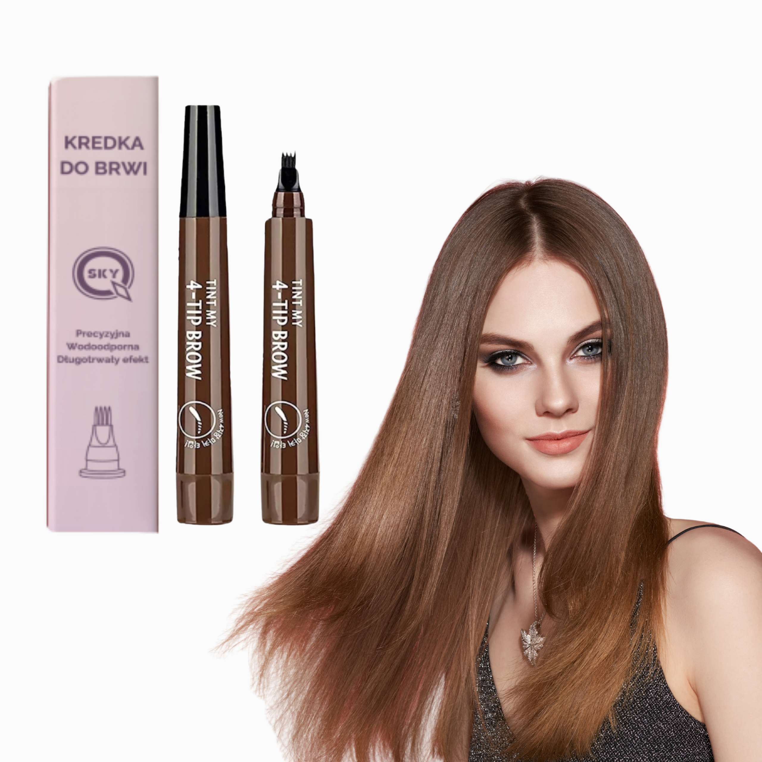 KREDKA DO BRWI MARKER EYEBROW BRĄZOWY WODOODPORNY