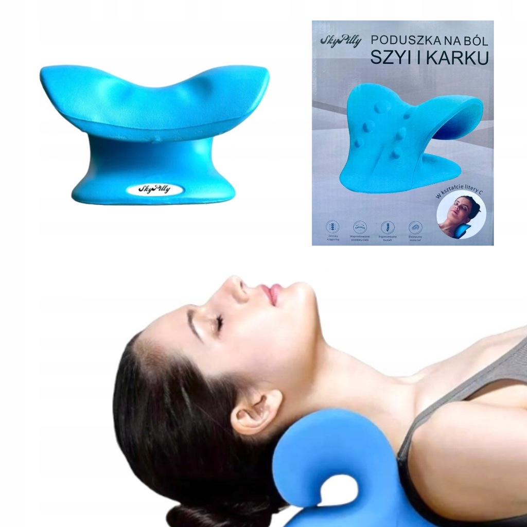 PODUSZKA NA BÓL SZYI KARKU PLECÓW ROZCIĄGAJĄCA MARKI SKYPILLY TRAKCYJNA