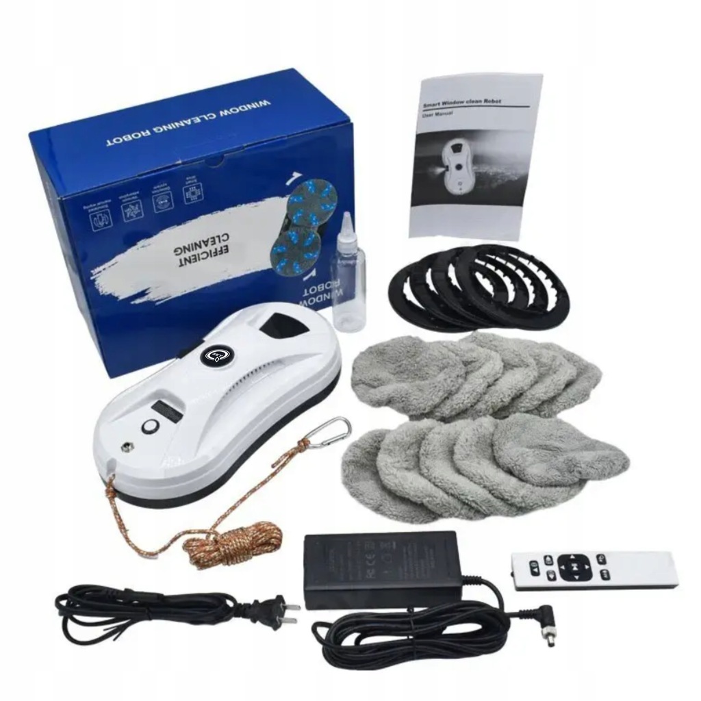 AUTOMATYCZNY INTELIGENTY ROBOT ZE SPRYSKIWACZEM DO MYCIA OKIEN SZYB Z PILOT