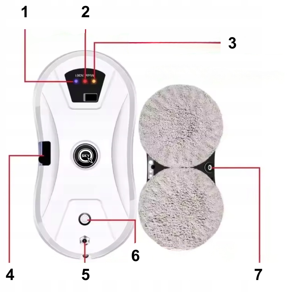 AUTOMATYCZNY INTELIGENTY ROBOT ZE SPRYSKIWACZEM DO MYCIA OKIEN SZYB Z PILOT - obrazek 2