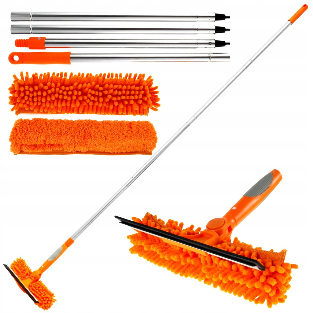 MYJKA TELESKOPOWA DO OKIEN 1,8M MOP ŚCIĄGACZ SMUG DO SZYB DŁUGA 2W1