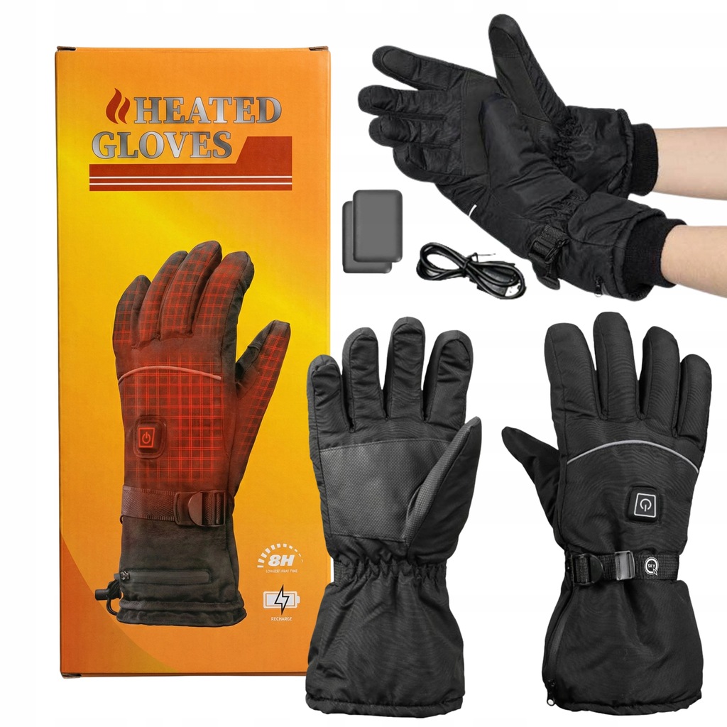 POGRZEWANE RĘKAWICE DO JAZDY ZIMOWE DOTYKOWE NA Z POWERBANKAMI DOTYKOWE