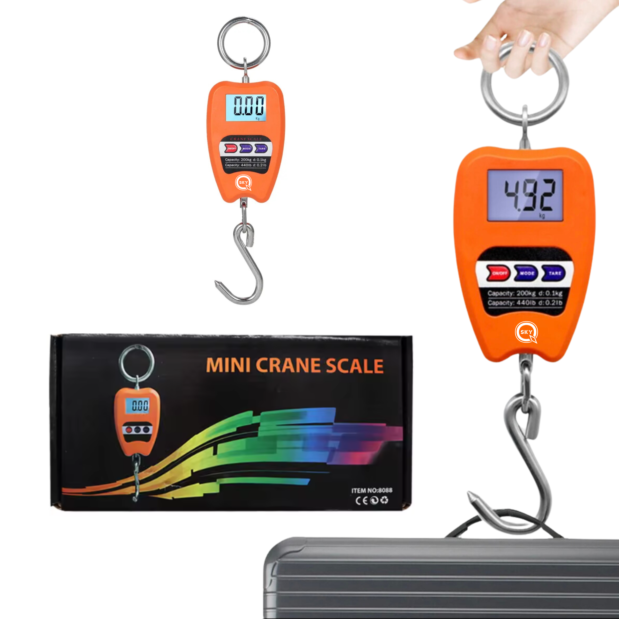 WAGA HAKOWA WISZĄCA DŹWIGOWA PRZEMYSŁOWA 200 KG PRZENOŚNA DO BAGAŻU WAKACJE