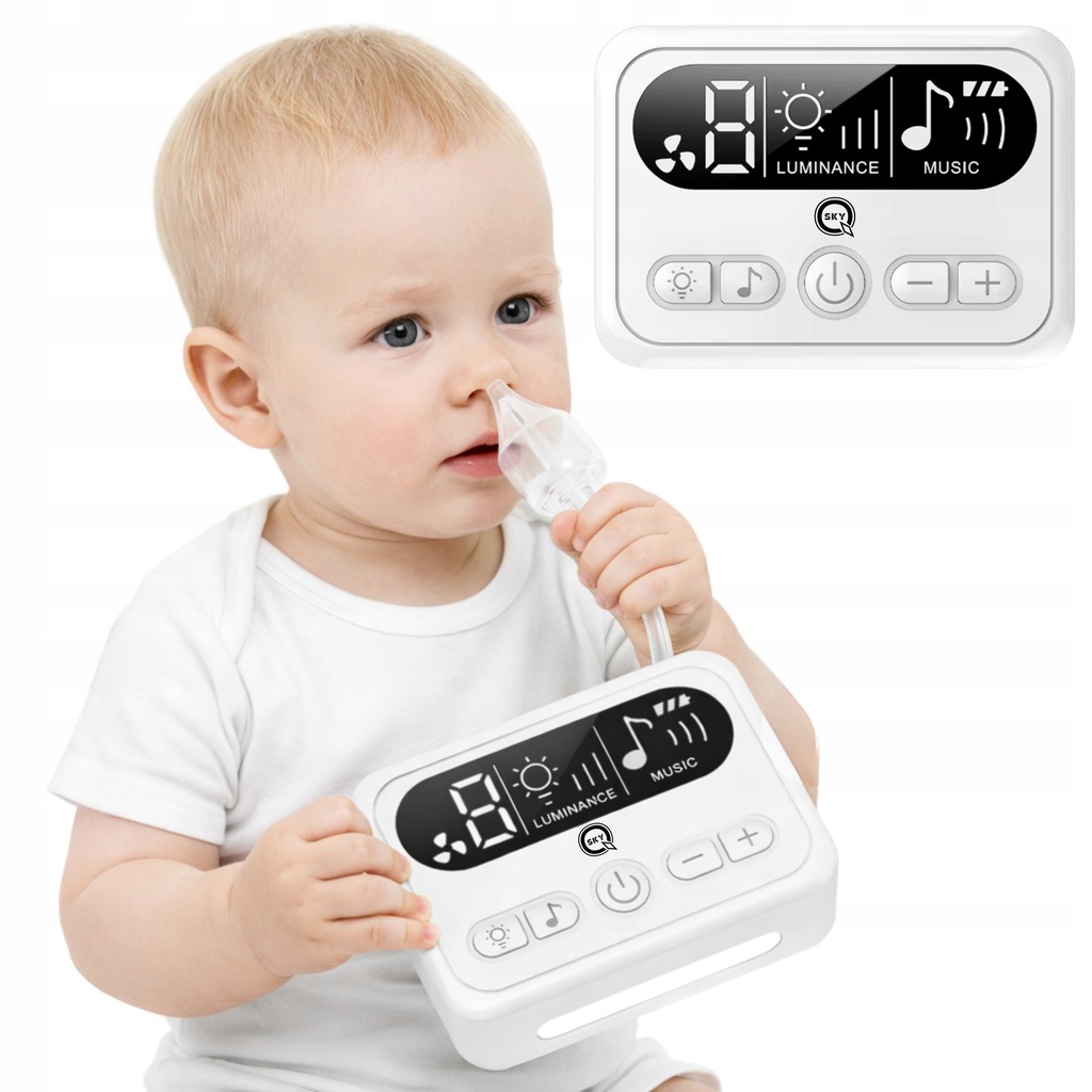NIEMOWLĘCY ELEKTRYCZNY ASPIRATOR DO NOSA Z MELODIĄ DLA DZIECKA MALUCHA QSKY