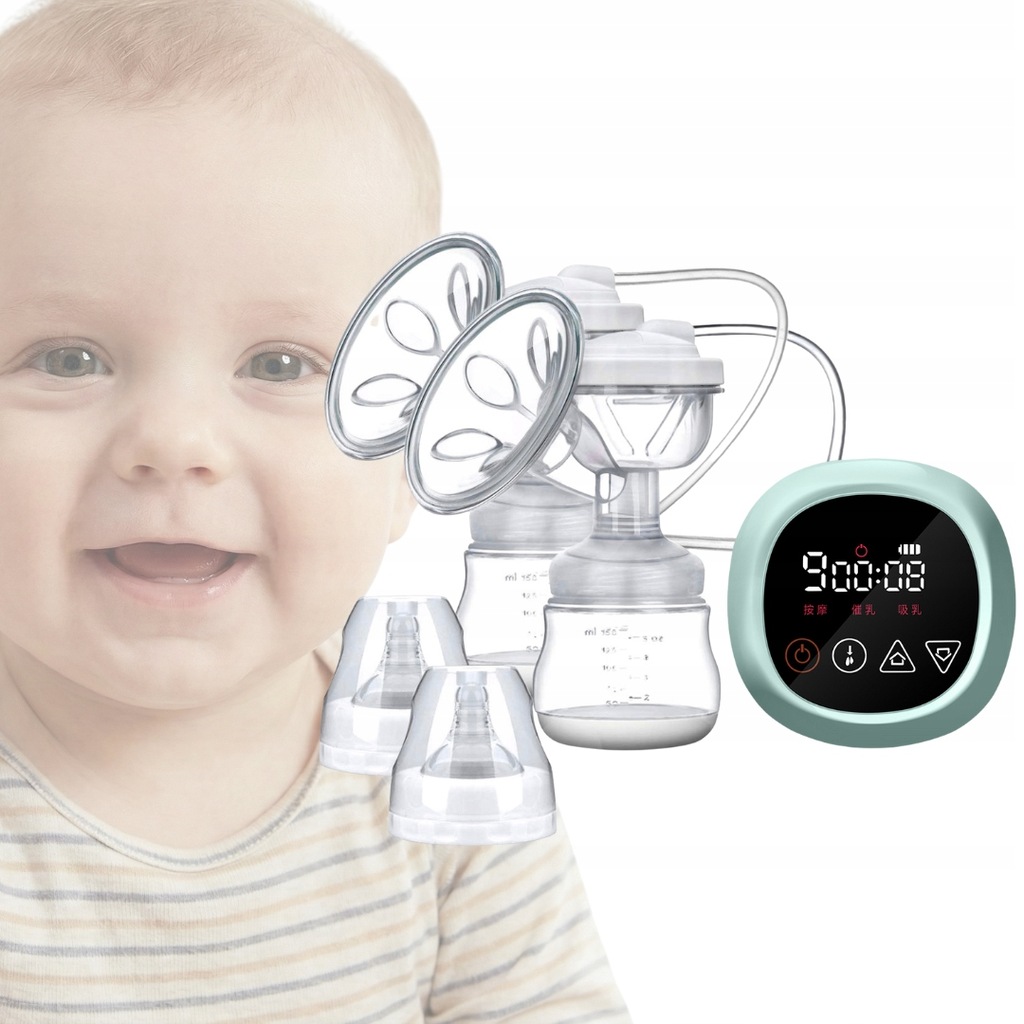 LAKTATOR ELEKTRYCZNY PODWÓJNY DWUFAZOWY ODCIĄGACZ MLEKA 4 POZIOMY BPA FREE