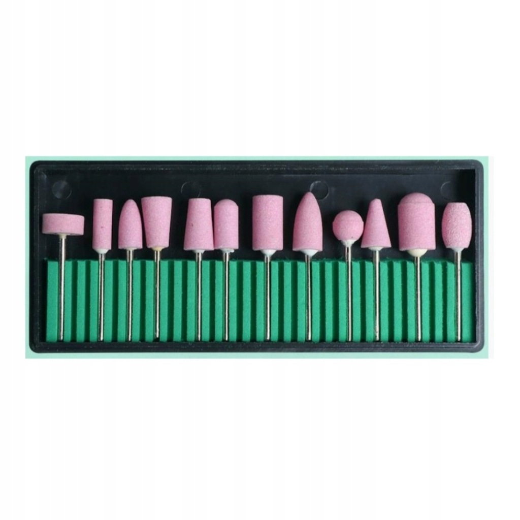 FREZY DIAMENTOWE DO FREZARKI PAZNOKCI ZESTAW 12 SZTUK FREZARKA M3 V6