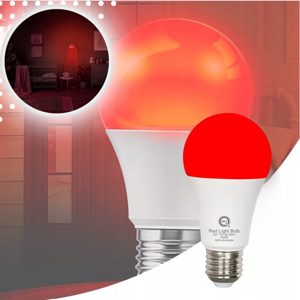 ZDROWA ŻARÓWKA LED E27 NA NOC 7W BEZ ŚWIATŁA NIEBIESKIEGO LEPSZY SEN 200LM - obrazek 7