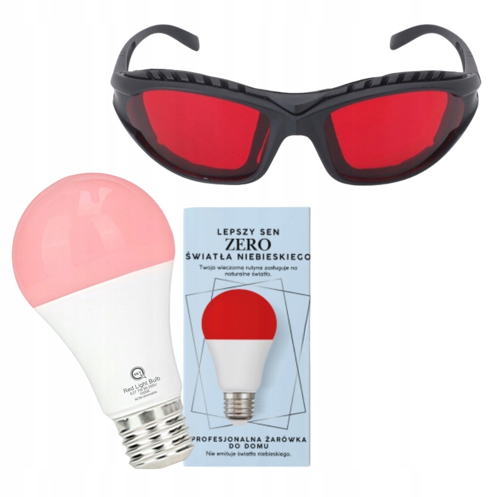 ZDROWA ŻARÓWKA LED E27 7W I OKULARY NA NOC BEZ ŚWIATŁA NIEBIESKIEGO