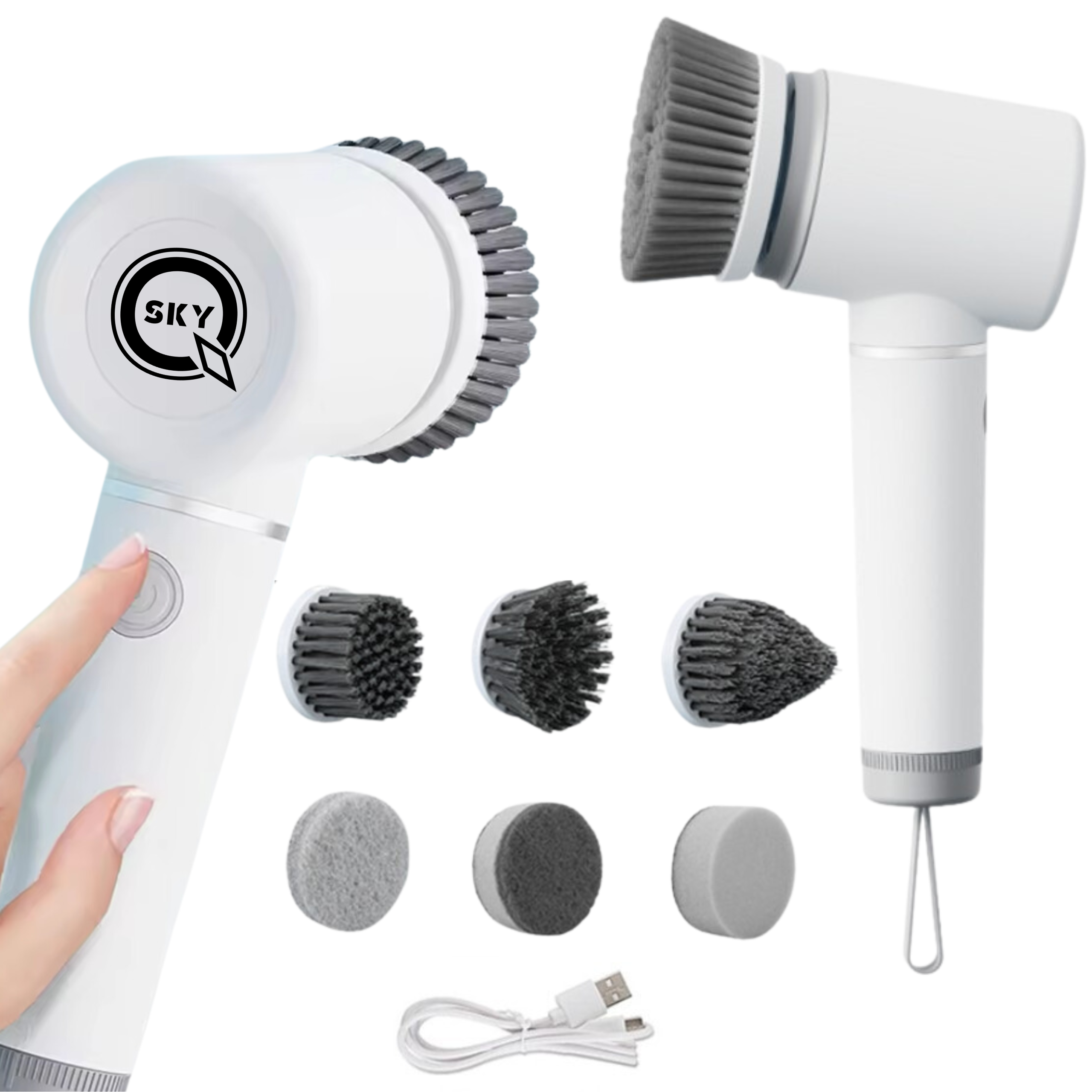 MOCNA ELEKTRYCZNA SZCZOTKA DO CZYSZCZENIA POWIERZCHNI 80W PODŁOGI SZYBY 6W1