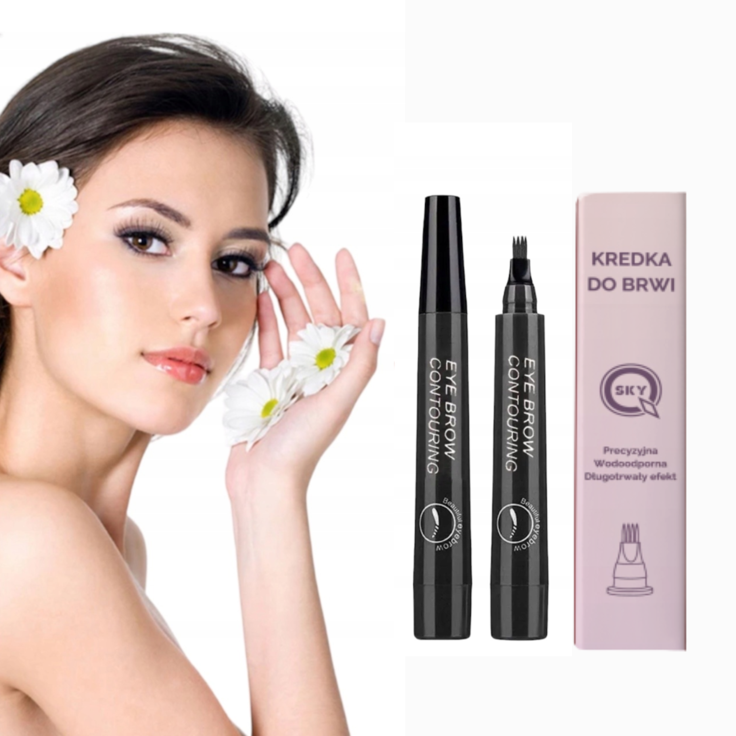 KREDKA DO BRWI MARKER EYEBROW CZARNY WODOODPORNY