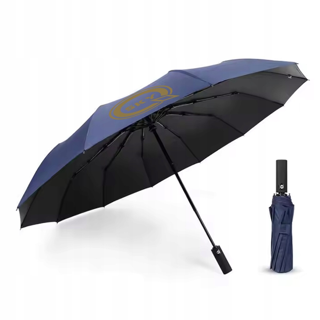AUTOMATYCZNY PARASOL QSKY WZMOCNIONY 12 ŻEBER WODOODPORNY MOCNY NIEBIESKI