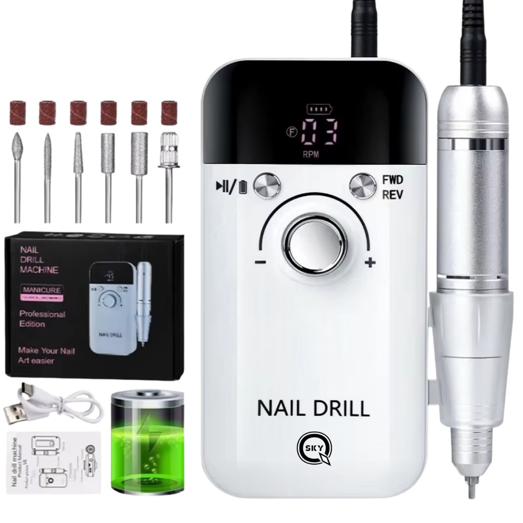 FREZARKA DO PAZNOKCI MANICURE PEDICURE MOCNA PROFESJONALNA ZESTAW FREZÓW