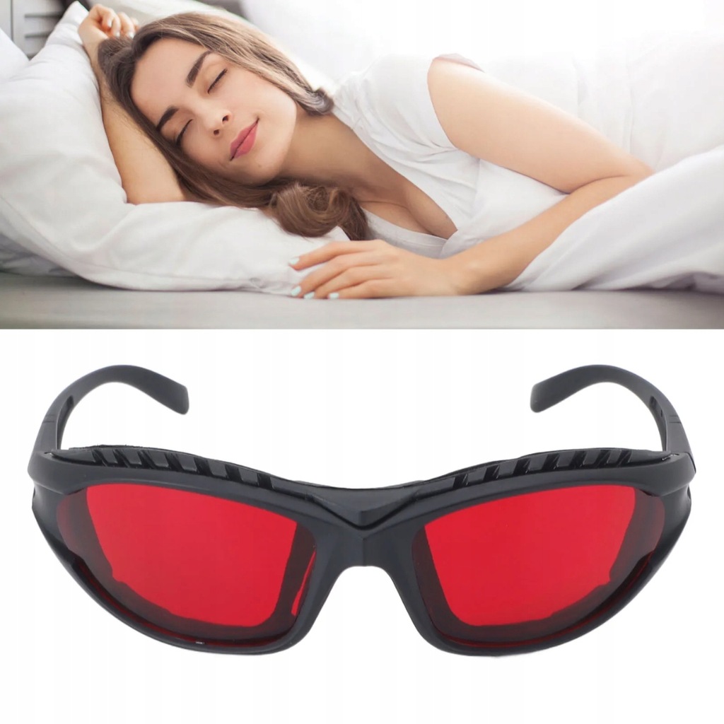 OKULARY Z CZERWONĄ SOCZEWKĄ BLOKUJĄCE NIEBIESKIE ŚWIATŁO ZDROWSZY WZROK SEN